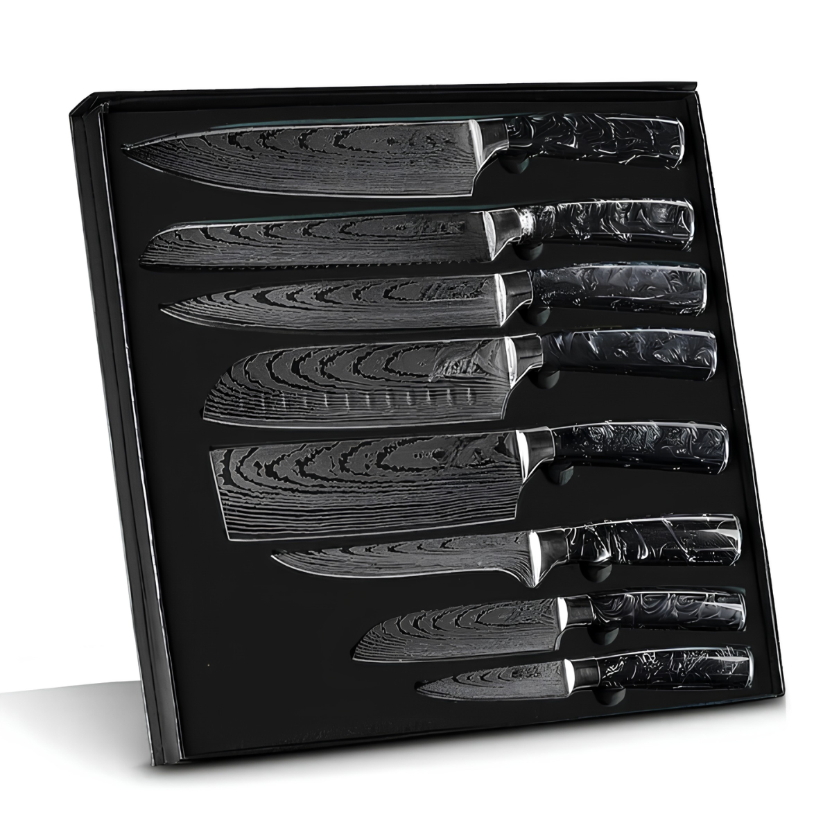 Syvek Japanese Damascus 8-Piece Knife Set