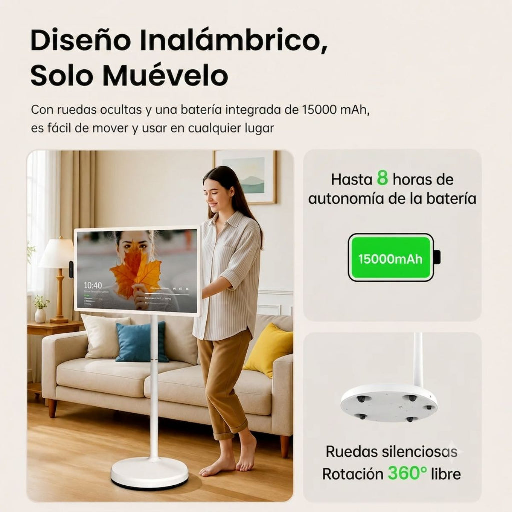 Smart TV portátil con pantalla táctil, 16 GB de RAM, 4K UHD, 32"